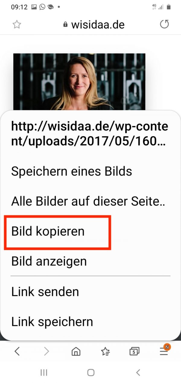 Android Kopieren und Einfügen Wisidaa